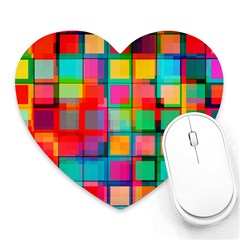 Plaid Line Color Rainbow Red Orange Blue Chevron Heart Mousepads by Mariart