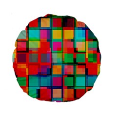 Plaid Line Color Rainbow Red Orange Blue Chevron Standard 15  Premium Round Cushions by Mariart