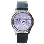 Ribbon Purple Sexy Round Metal Watch Front