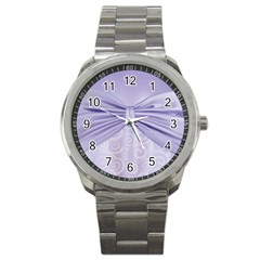 Ribbon Purple Sexy Sport Metal Watch by Mariart