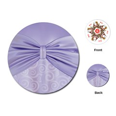 Ribbon Purple Sexy Playing Cards (round) 