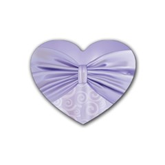 Ribbon Purple Sexy Rubber Coaster (heart)  by Mariart