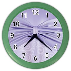 Ribbon Purple Sexy Color Wall Clocks by Mariart