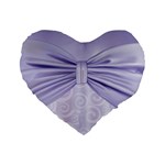 Ribbon Purple Sexy Standard 16  Premium Heart Shape Cushions Front