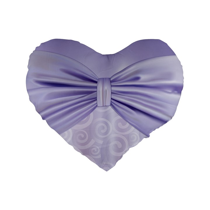 Ribbon Purple Sexy Standard 16  Premium Heart Shape Cushions