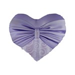 Ribbon Purple Sexy Standard 16  Premium Heart Shape Cushions Back