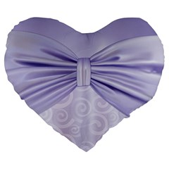 Ribbon Purple Sexy Large 19  Premium Heart Shape Cushions by Mariart