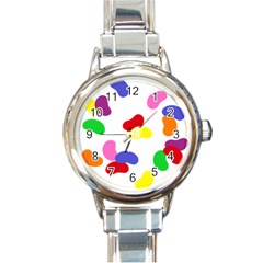 Seed Beans Color Rainbow Round Italian Charm Watch by Mariart