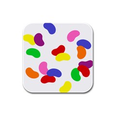 Seed Beans Color Rainbow Rubber Square Coaster (4 Pack) 