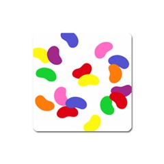 Seed Beans Color Rainbow Square Magnet by Mariart