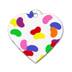 Seed Beans Color Rainbow Dog Tag Heart (two Sides) by Mariart