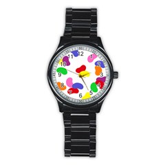 Seed Beans Color Rainbow Stainless Steel Round Watch by Mariart