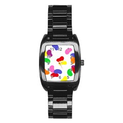 Seed Beans Color Rainbow Stainless Steel Barrel Watch by Mariart