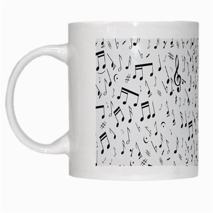 Musical Notes Song White Mugs