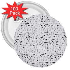 Musical Notes Song 3  Buttons (100 Pack)  by Mariart