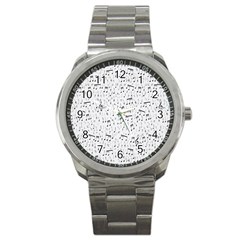 Musical Notes Song Sport Metal Watch by Mariart