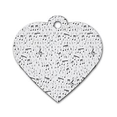 Musical Notes Song Dog Tag Heart (one Side) by Mariart