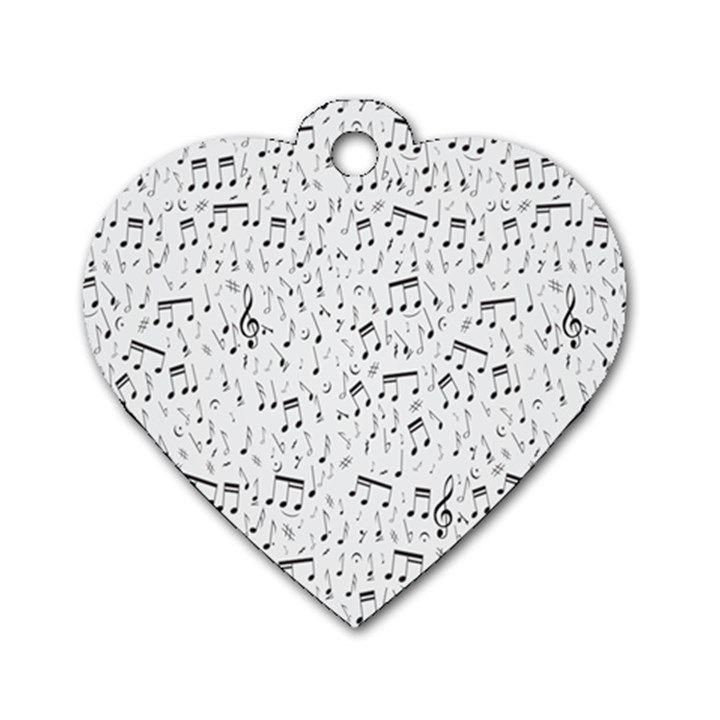 Musical Notes Song Dog Tag Heart (One Side)