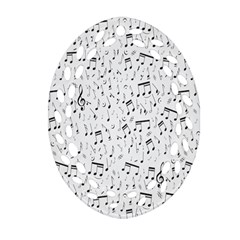 Musical Notes Song Oval Filigree Ornament (two Sides) by Mariart