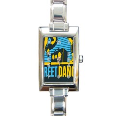 Street Dance R&b Music Rectangle Italian Charm Watch