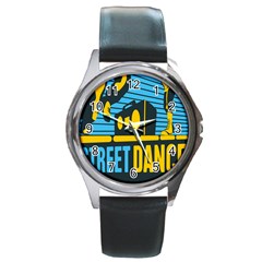 Street Dance R&b Music Round Metal Watch by Mariart