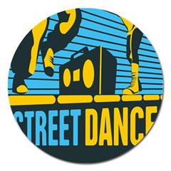 Street Dance R&b Music Magnet 5  (round) by Mariart