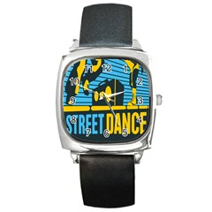 Street Dance R&b Music Square Metal Watch by Mariart