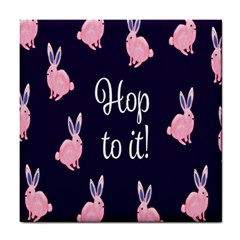 Rabbit Bunny Pink Purple Easter Animals Tile Coasters by Mariart