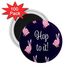 Rabbit Bunny Pink Purple Easter Animals 2 25  Magnets (100 Pack) 