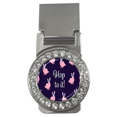 Rabbit Bunny Pink Purple Easter Animals Money Clips (cz)  by Mariart