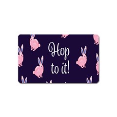 Rabbit Bunny Pink Purple Easter Animals Magnet (name Card)