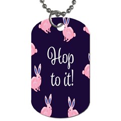 Rabbit Bunny Pink Purple Easter Animals Dog Tag (one Side)