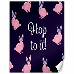 Rabbit Bunny Pink Purple Easter Animals Canvas 12  X 16   by Mariart