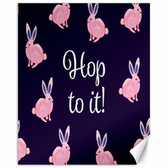 Rabbit Bunny Pink Purple Easter Animals Canvas 16  X 20   by Mariart