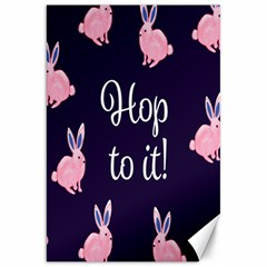 Rabbit Bunny Pink Purple Easter Animals Canvas 20  X 30   by Mariart