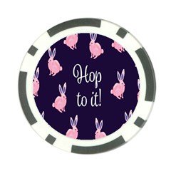 Rabbit Bunny Pink Purple Easter Animals Poker Chip Card Guard by Mariart