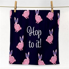 Rabbit Bunny Pink Purple Easter Animals Face Towel by Mariart