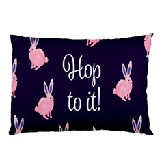 Rabbit Bunny Pink Purple Easter Animals Pillow Case by Mariart