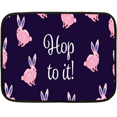 Rabbit Bunny Pink Purple Easter Animals Fleece Blanket (mini) by Mariart