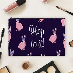 Rabbit Bunny Pink Purple Easter Animals Cosmetic Bag (large)  by Mariart