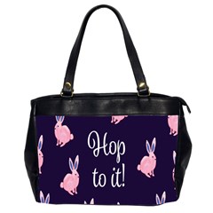 Rabbit Bunny Pink Purple Easter Animals Office Handbags (2 Sides)  by Mariart