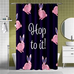 Rabbit Bunny Pink Purple Easter Animals Shower Curtain 48  X 72  (small)  by Mariart