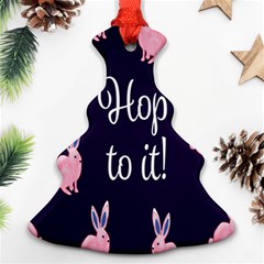 Rabbit Bunny Pink Purple Easter Animals Christmas Tree Ornament (two Sides) by Mariart