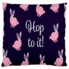 Rabbit Bunny Pink Purple Easter Animals Large Cushion Case (one Side) by Mariart