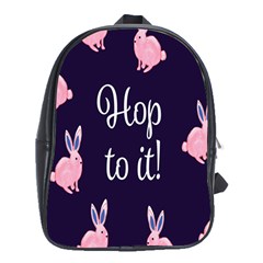 Rabbit Bunny Pink Purple Easter Animals School Bags (xl)  by Mariart