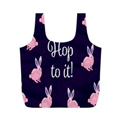 Rabbit Bunny Pink Purple Easter Animals Full Print Recycle Bags (m)  by Mariart