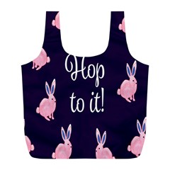 Rabbit Bunny Pink Purple Easter Animals Full Print Recycle Bags (l)  by Mariart