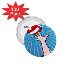 Volly Ball Sport Game Player 1 75  Buttons (100 Pack) 