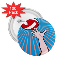 Volly Ball Sport Game Player 2 25  Buttons (100 Pack) 