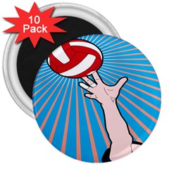 Volly Ball Sport Game Player 3  Magnets (10 Pack)  by Mariart